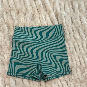Green and Teal Patterned Shorts